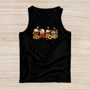 Funny Thanksgiving Shirts Fall Coffee Pumpkin Latte Iced Cozy Autumn Orange Tank Top