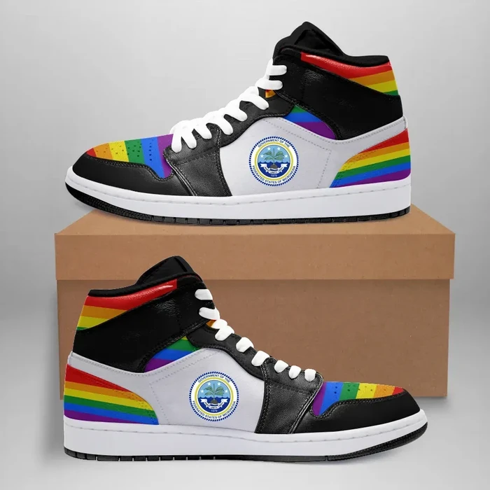 Federated States of Micronesia High Sneakers Air Jordan 1 - LGBT JD1 Shoes