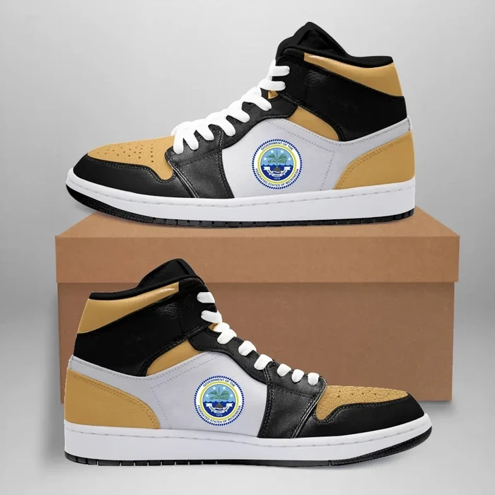 Federated States of Micronesia High Sneakers Air Jordan 1 - Retro Gold Toe JD1 Shoes