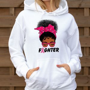 Fighter Messy Bun Breast Cancer Awareness Pink Warrior Hoodie 3 1