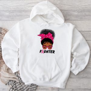 Fighter Messy Bun Breast Cancer Awareness Pink Warrior Hoodie