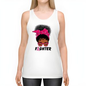 Fighter Messy Bun Breast Cancer Awareness Pink Warrior Tank Top 2 1