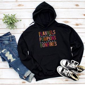 Flannels Hayrides Pumpkins Vintage Sweaters Bonfires Autumn Hoodie 1 3