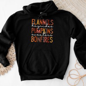 Flannels Hayrides Pumpkins Vintage Sweaters Bonfires Autumn Hoodie