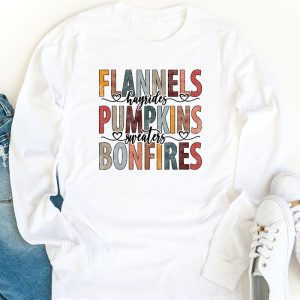 Flannels Hayrides Pumpkins Vintage Sweaters Bonfires Autumn Longsleeve Tee 1 1