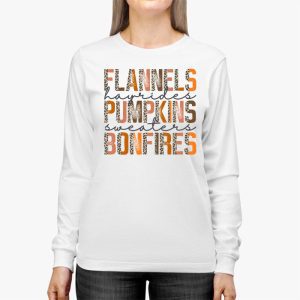 Flannels Hayrides Pumpkins Vintage Sweaters Bonfires Autumn Longsleeve Tee 2 2