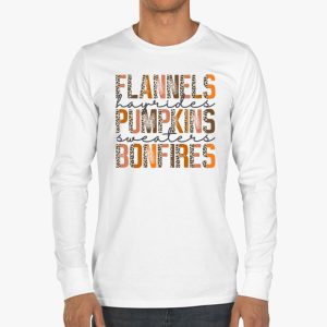 Flannels Hayrides Pumpkins Vintage Sweaters Bonfires Autumn Longsleeve Tee 3 2