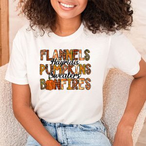 Flannels Hayrides Pumpkins Vintage Sweaters Bonfires Autumn T Shirt 2 4