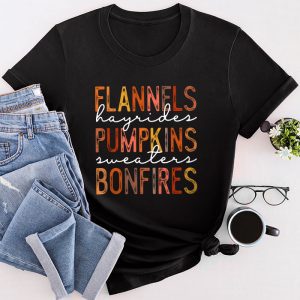 Flannels Hayrides Pumpkins Vintage Sweaters Bonfires Autumn T-Shirt