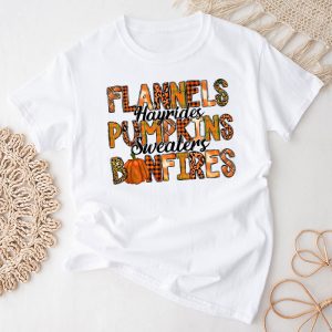 Flannels Hayrides Pumpkins Vintage Sweaters Bonfires Autumn T-Shirt