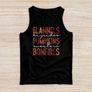 Flannels Hayrides Pumpkins Vintage Sweaters Bonfires Autumn Tank Top