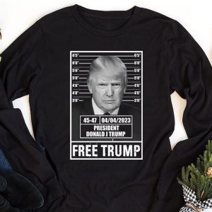 Free Donald Trump Mugshot Longsleeve Tee 1