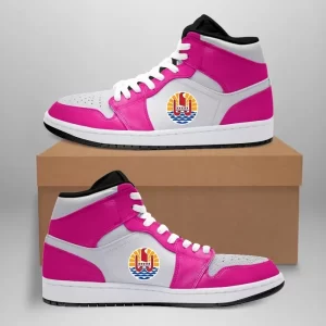 French Polynesia High Sneakers Air Jordan 1 - Mid Hyper Pink White JD1 Shoes