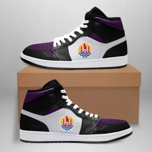 French Polynesia High Sneakers Air Jordan 1 - Retro High Court Purple White JD1 Shoes