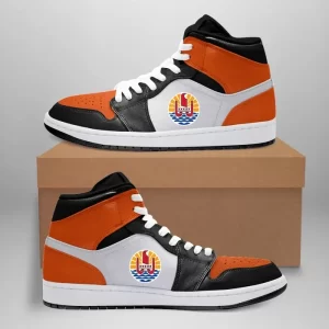 French Polynesia High Sneakers Air Jordan 1 - Satin Shattered Backboard - Orange JD1 Shoes