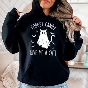 Funny Boo Ghost Black Cat Forget Candy Give Me Cat Halloween Hoodie 1 3