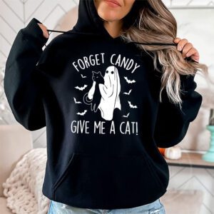 Funny Boo Ghost Black Cat Forget Candy Give Me Cat Halloween Hoodie 1