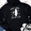Funny Boo Ghost Black Cat Forget Candy Give Me Cat Halloween Hoodie