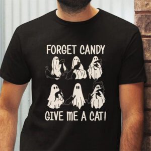 Funny Boo Ghost Black Cat Forget Candy Give Me Cat Halloween T Shirt 2 2