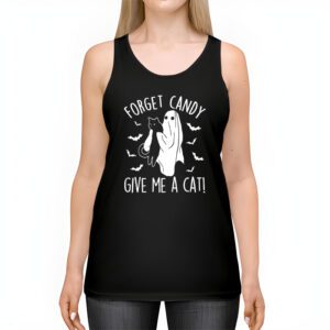 Funny Boo Ghost Black Cat Forget Candy Give Me Cat Halloween Tank Top 2