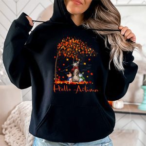 Funny Cat Leaf Fall Hello Autumn Cute Kitten Cat Lovers Hoodie 2 2