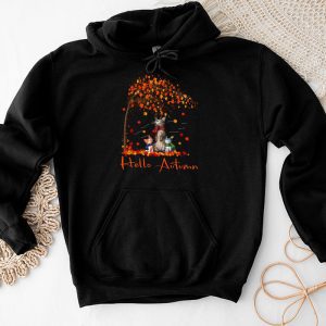 Funny Cat Leaf Fall Hello Autumn Cute Kitten Cat Lovers Hoodie