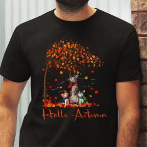 Funny Cat Leaf Fall Hello Autumn Cute Kitten Cat Lovers T Shirt 3 2