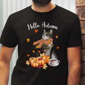 Funny Cat Leaf Fall Hello Autumn Cute Kitten Cat Lovers T Shirt 3