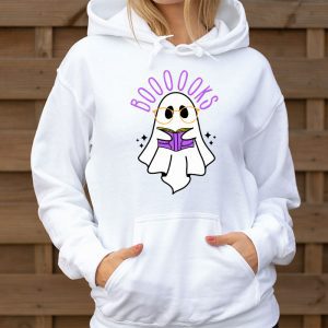 Funny Halloween Cute Ghost Book Reading School Teacher Hoodie 3 1