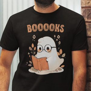 Funny Halloween Cute Ghost Book Reading School Teacher T Shirt 3