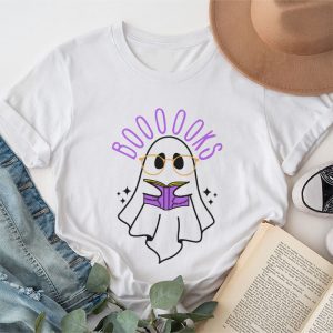 Funny Halloween Cute Ghost Book Reading School Teacher T-Shirt