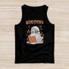 Funny Halloween Cute Ghost Book Reading School Teacher Tank Top