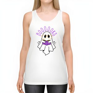 Funny Halloween Cute Ghost Book Reading School Teacher Tank Top 2 2