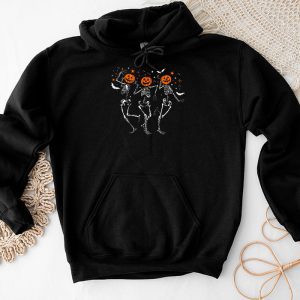 Funny Halloween Pumpkin Dancing Skeleton Costume Women Men Hoodie