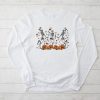 Funny Halloween Pumpkin Dancing Skeleton Costume Women Men Longsleeve Tee