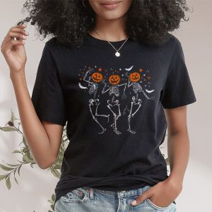 Funny Halloween Pumpkin Dancing Skeleton Costume Women Men T Shirt 2 3