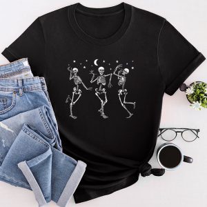 Funny Halloween Pumpkin Dancing Skeleton Costume Women Men T-Shirt