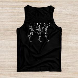 Funny Halloween Pumpkin Dancing Skeleton Costume Women Men Tank Top