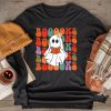 Ghost Book Reading Halloween Costume Teacher Books Lover Longsleeve Tee