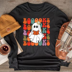 Cute Halloween Shirts Ghost Books Reading Books Lover Special Longsleeve Tee
