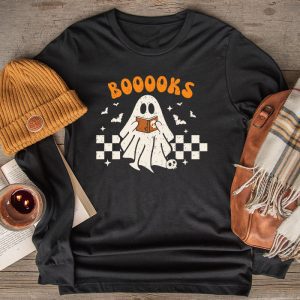 Cute Halloween Shirts Ghost Books Reading Books Lover Special Longsleeve Tee