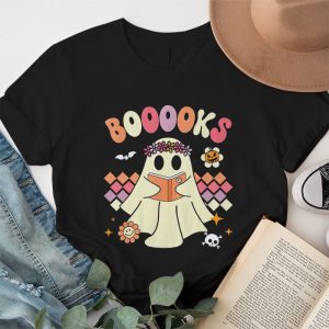 Ghost Book Reading Halloween Costume Teacher Books Lover T Shirt 1 3