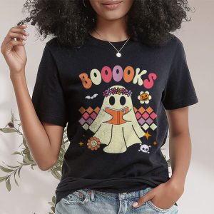 Ghost Book Reading Halloween Costume Teacher Books Lover T Shirt 2 3