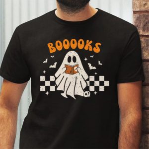 Ghost Book Reading Halloween Costume Teacher Books Lover T Shirt 3 4