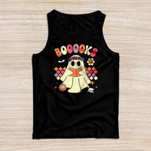 Cute Halloween Shirts Ghost Books Reading Books Lover Special Tank Top