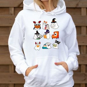 Ghosts Reading Books Teacher Halloween Librarian Boooks Hoodie 3 4