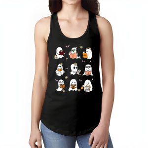 Ghosts Reading Books Teacher Halloween Librarian Boooks Tank Top 1 2