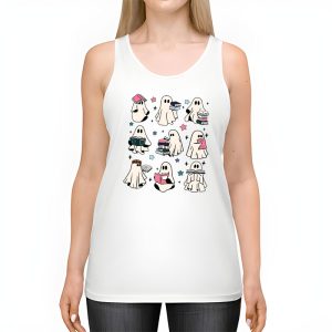 Ghosts Reading Books Teacher Halloween Librarian Boooks Tank Top 2 3