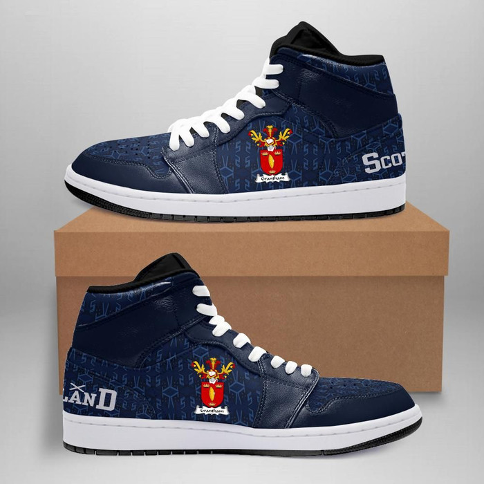Grantham Family Crest High Sneakers Air Jordan 1 Scottish Home JD1 Shoes