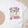 Groovy Halloween Spooky Vibes Retro Floral Ghost Costume T-Shirt